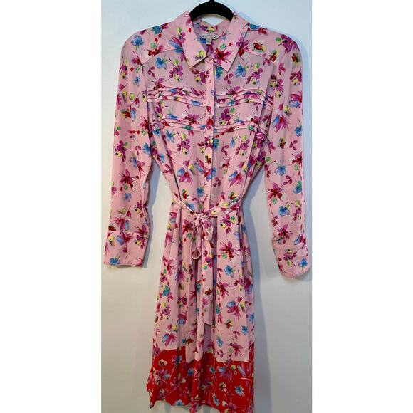 Nanette Lepore Size 6 Button down Floral Dress Western Prairie Rodeo Cottage - Picture 4 of 16